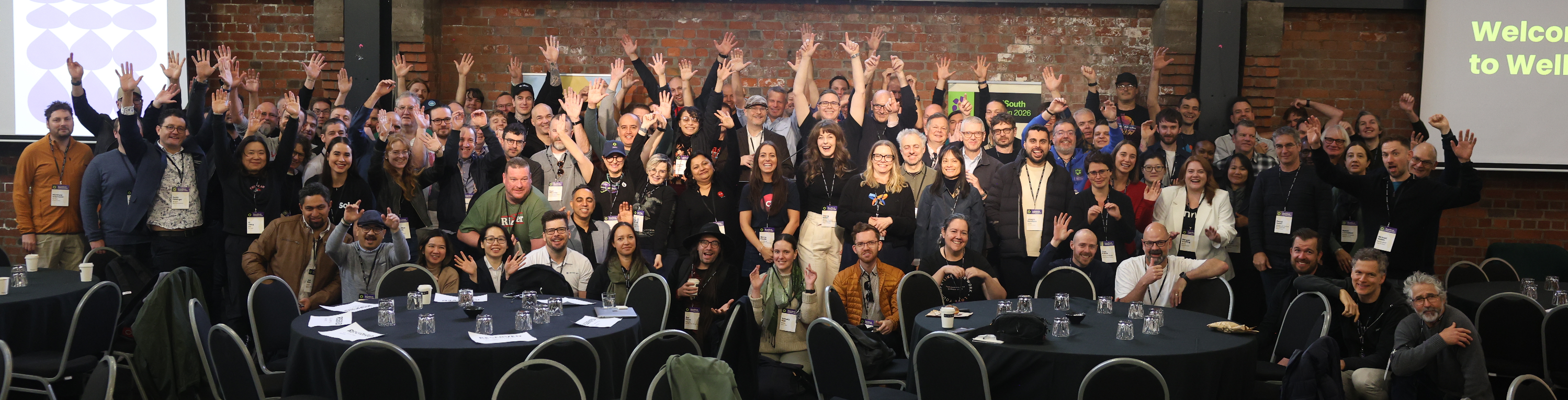 A group photo of all DrupalSouth 2026 attendees