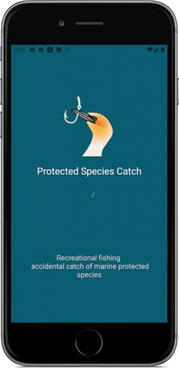 Loading page of Protected Species Catch app